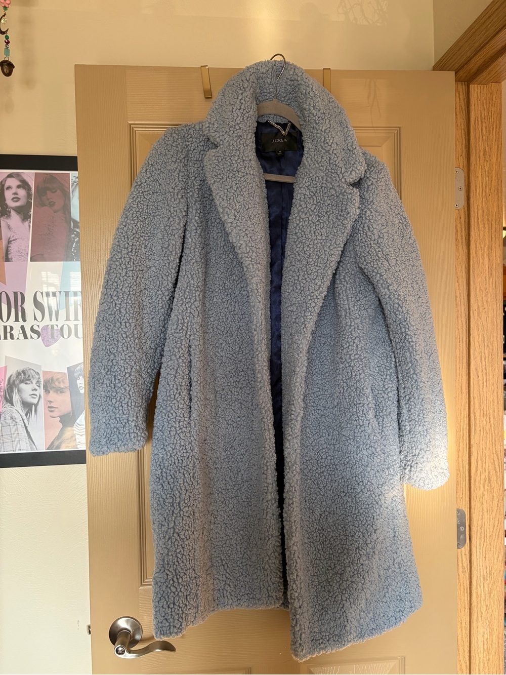 J. Crew Light Blue Teddy Coat